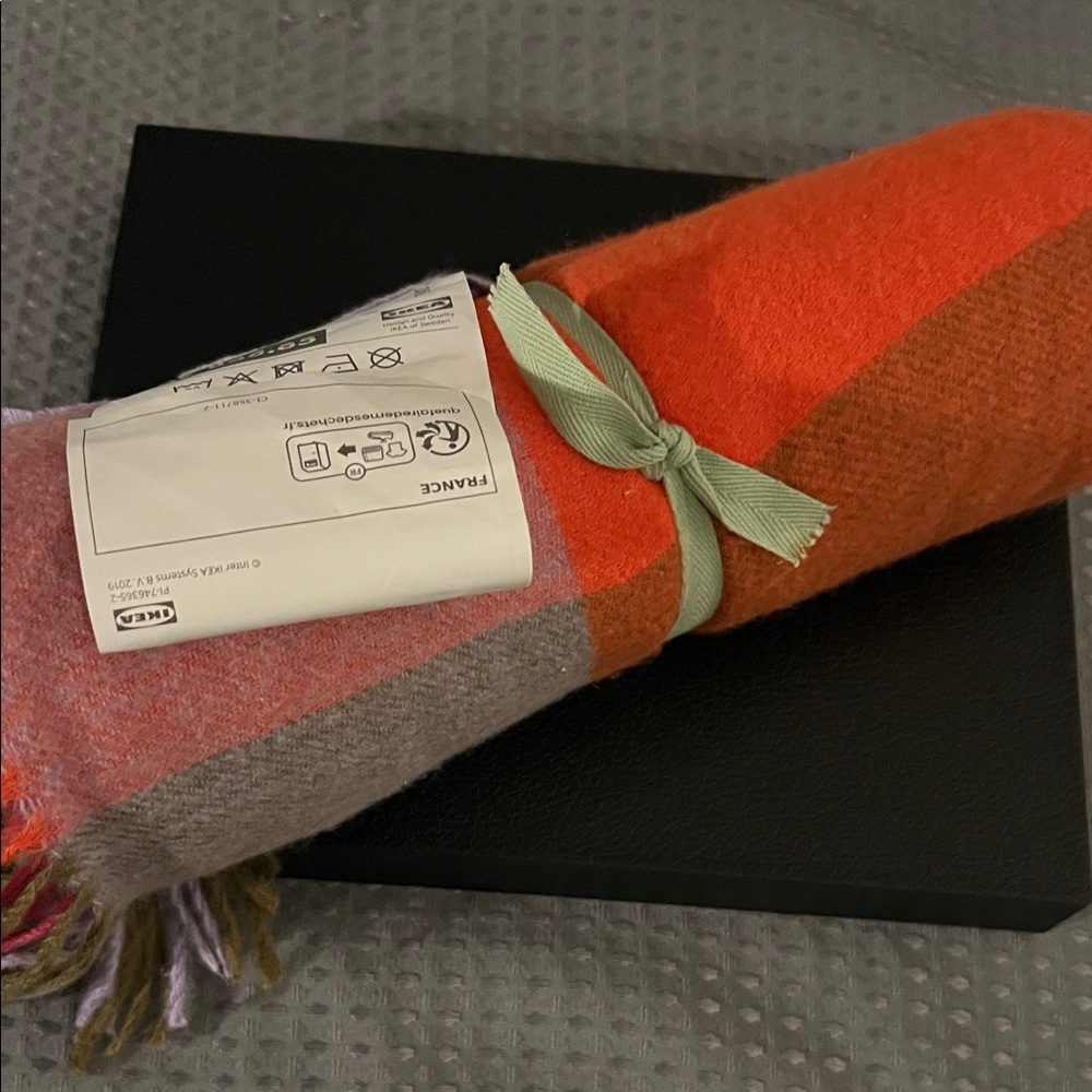 IKEA Orange and Pink Throw Blanket